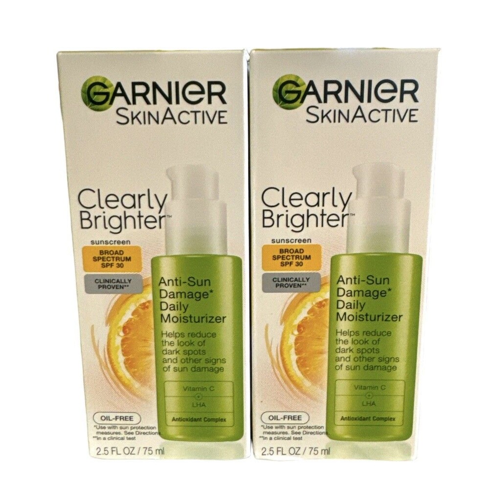 Garnier SkinActive Clearly Brighter SPF 30 Face Moisturizer 2.5 Fl Oz New 2 Pack